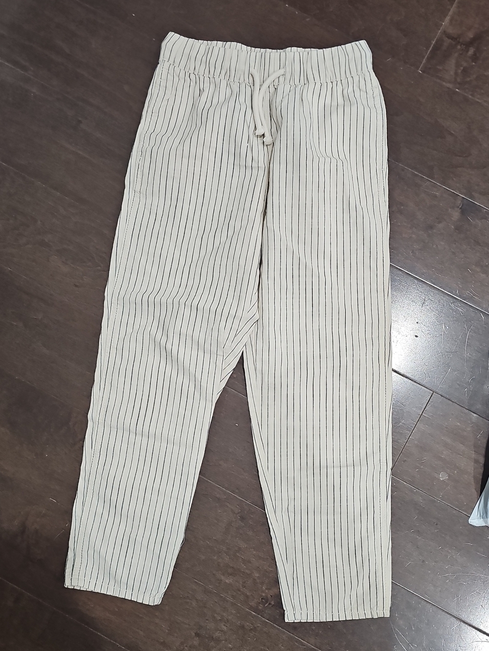 H&M Cream Pinstripe Kids Drawstring Joggers